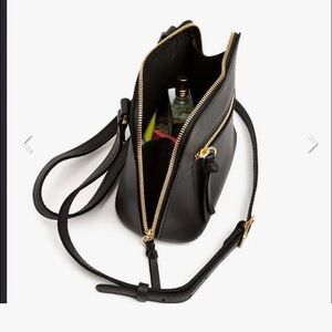 Portland Leather Goods Large Luna Smooth Black Crossbody Bag Like New